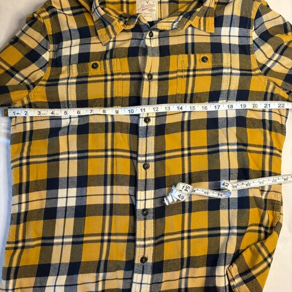 American Eagle Heritage Mens Yellow Flannel Long Sleeve Button Down Shirt XL - Picture 7 of 11